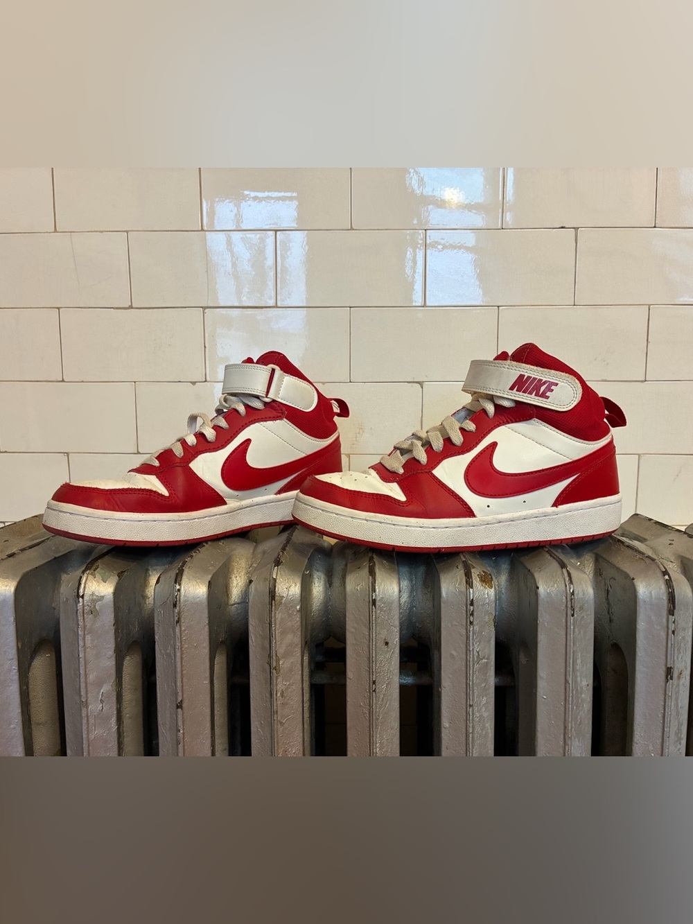 Nike Dunk Kids High-Top Sneakers - Red and White